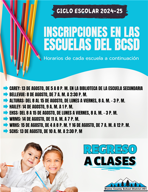 INSCRIPCIONES EN LAS ESCUELAS DEL BCSD